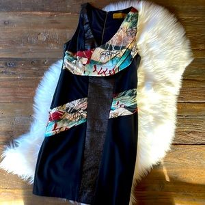 Nicole Miller draped fabric fitted shift dress EUC size 6